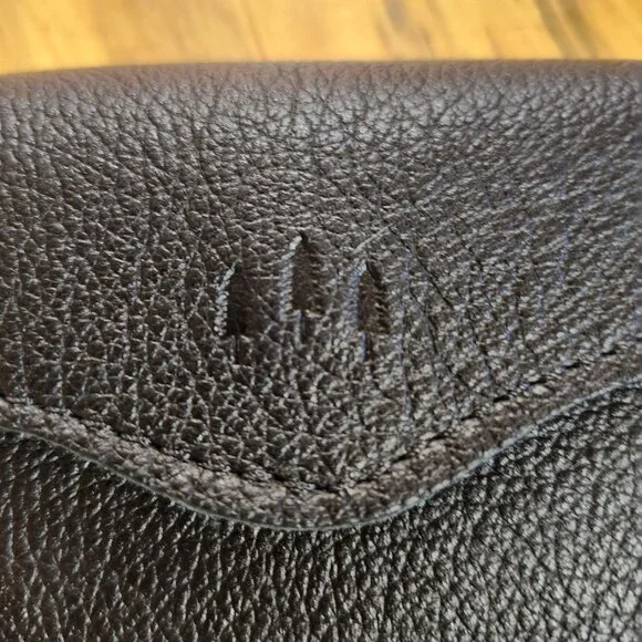 Portland Leather Small Bozeman Wallet Black Pebbled Brand New 4.25x3.5 - Picture 5 of 6